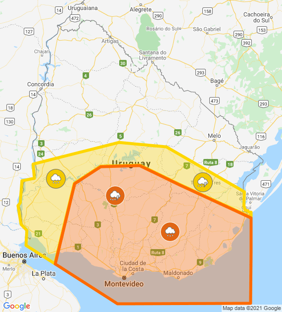 Alertas amarilla y naranja por tormentas fuertes y lluvias intensas ...