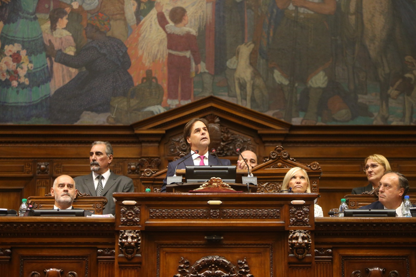 El presidente Luis Lacalle Pou este jueves en el Parlamento. Crédito: Focouy