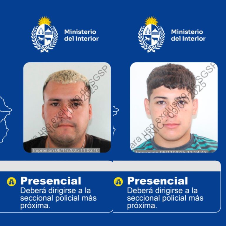 Policía de Canelones pide colaboración para atrapar a dos presuntos homicidas de un joven de 16 años en Suárez