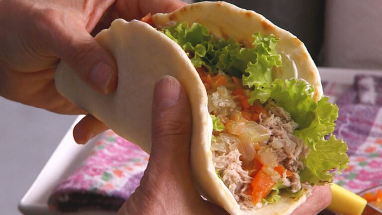 Wraps de cerdo y vegetales