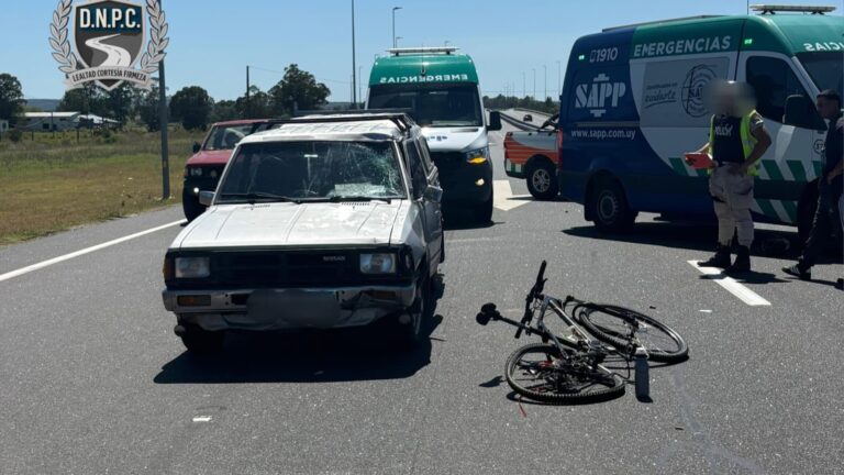 Un ciclista de 69 años resultó herido de gravedad tras ser embestido por una camioneta en ruta 8