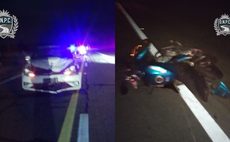 Murió una joven de 26 años que iba en moto tras ser chocada de atrás por un auto en Maldonado