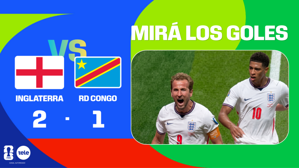 Resumen: Inglaterra 2 – RD Congo 1